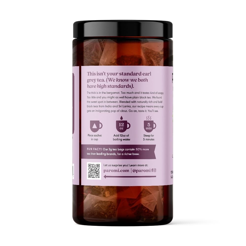 Organic Assam Black Tea with Bergamot Signature Glass Jar 15 Count Pack