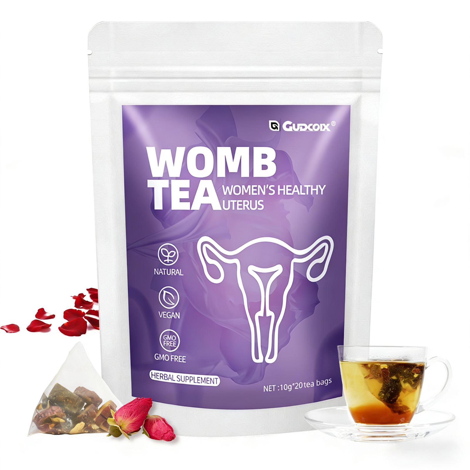 Womb Tea for Women, Ginger & Jujube Herbal Tea , Uterus Wellness Support 20 Bags