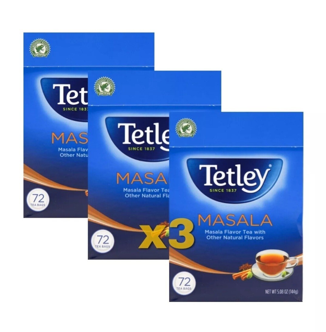 Tetley Masala Tea Bags (72 Tea Bags – 5.08oz) 3 Packs Offer – Free Shipping