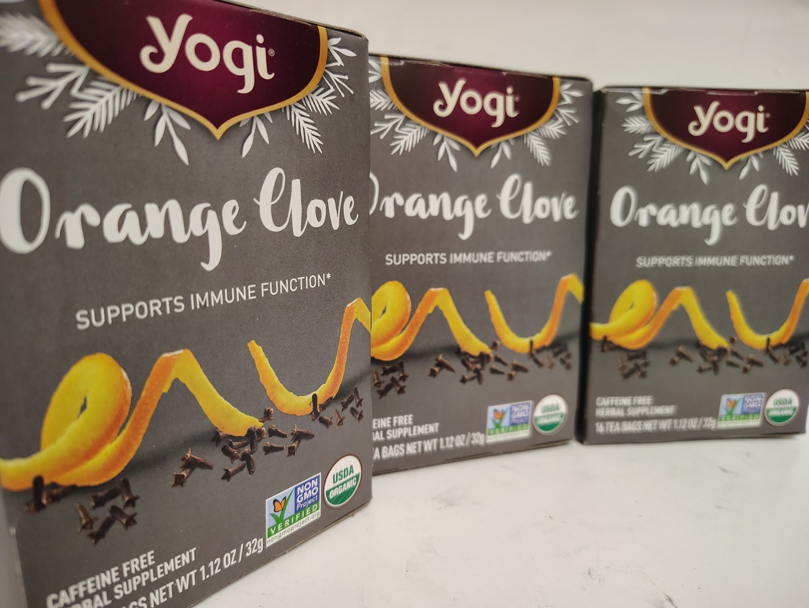 YOGI Orange Clove Tea, Caffeine Free, Organic/Vegan, BB 5/27, Lot of 3