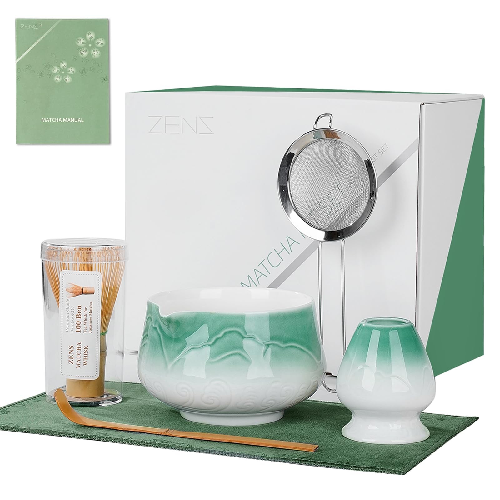 Matcha Whisk Set, 6Pcs Matcha Set Includes Ceramic Bowl, Bamboo Whisk and Cha…
