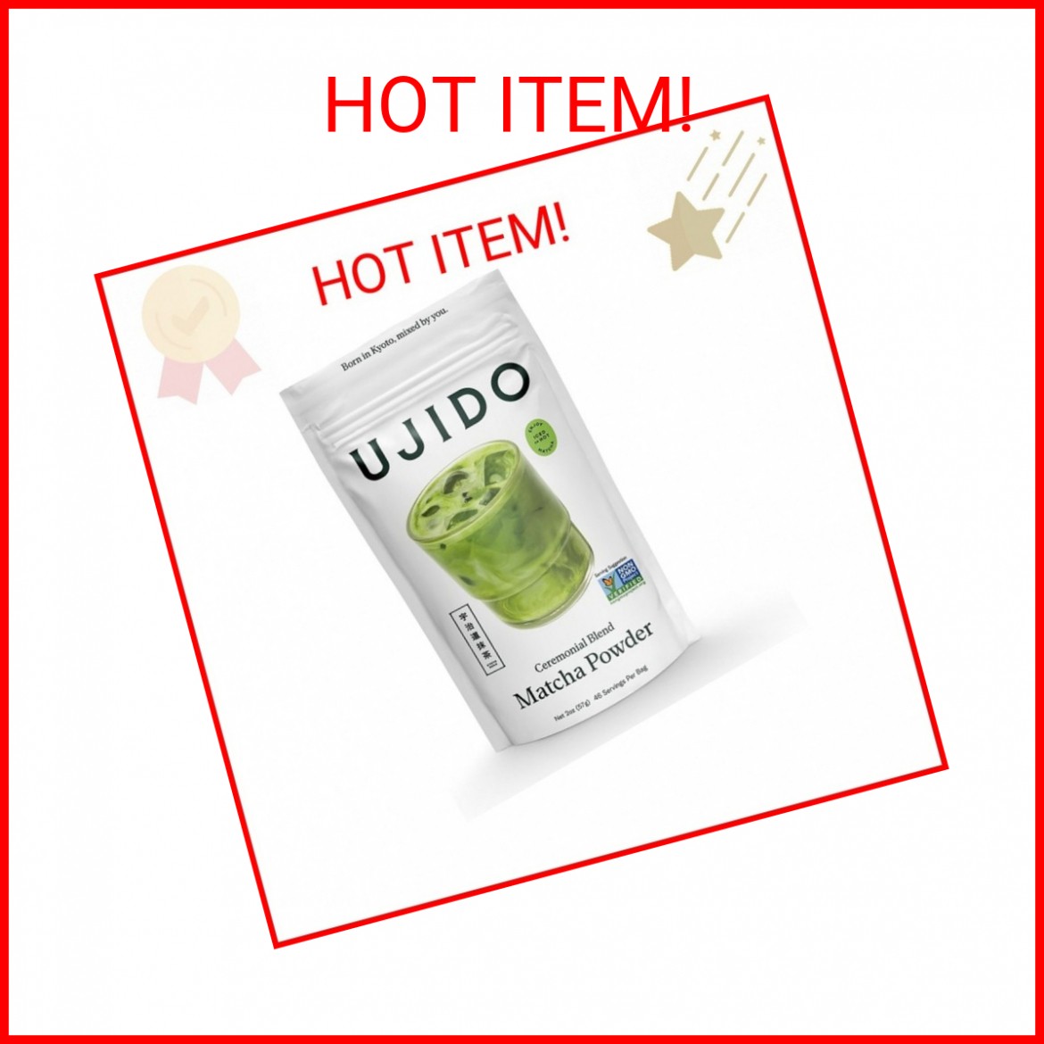 Ujido The Path of Zen Japanese Matcha Green Tea Powder Ceremonial Blend (2 oz)