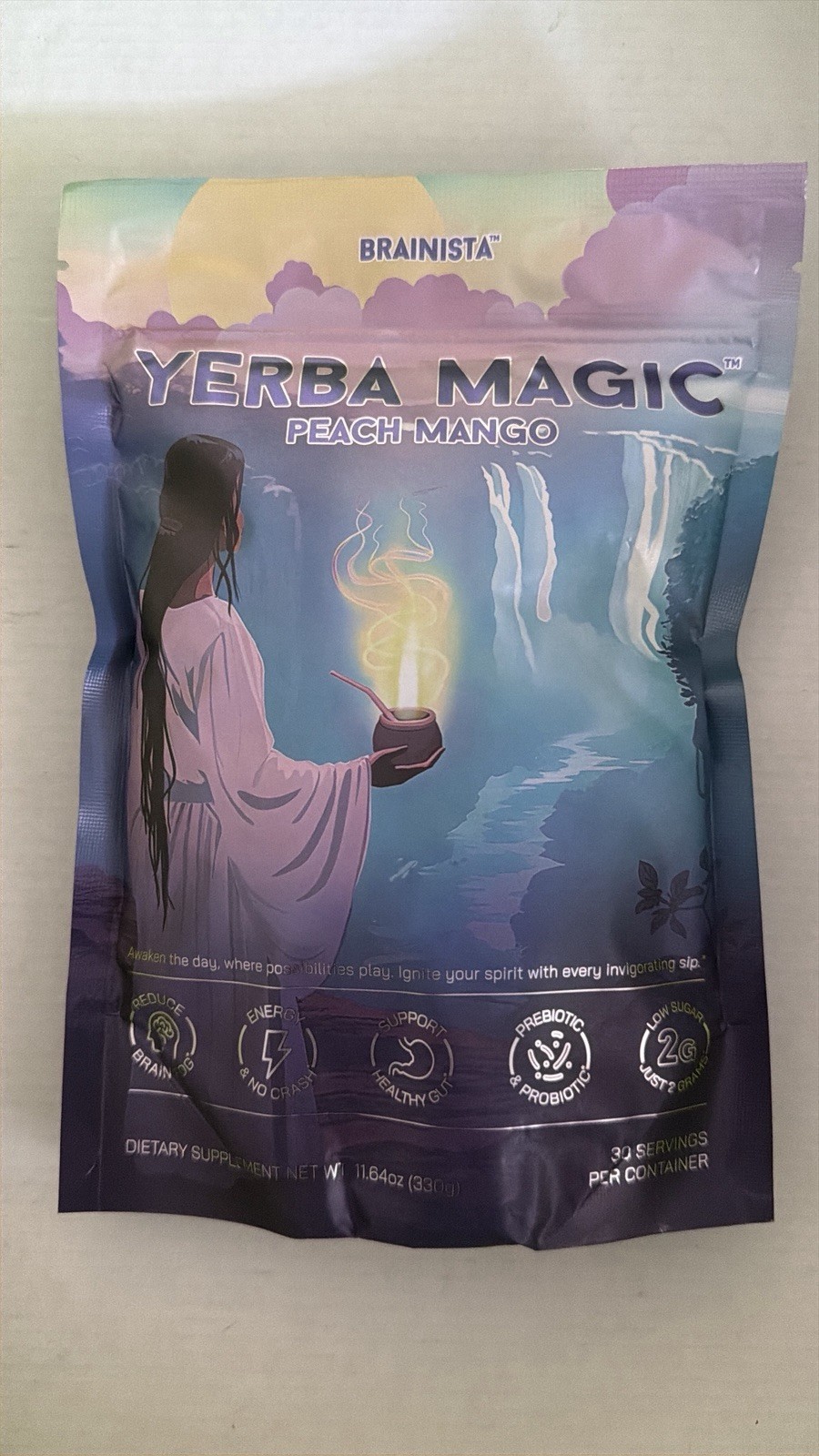 Brainista Yerba Magic Peach Mango 30 servings..Reduce Brain Fog/Increase Energy