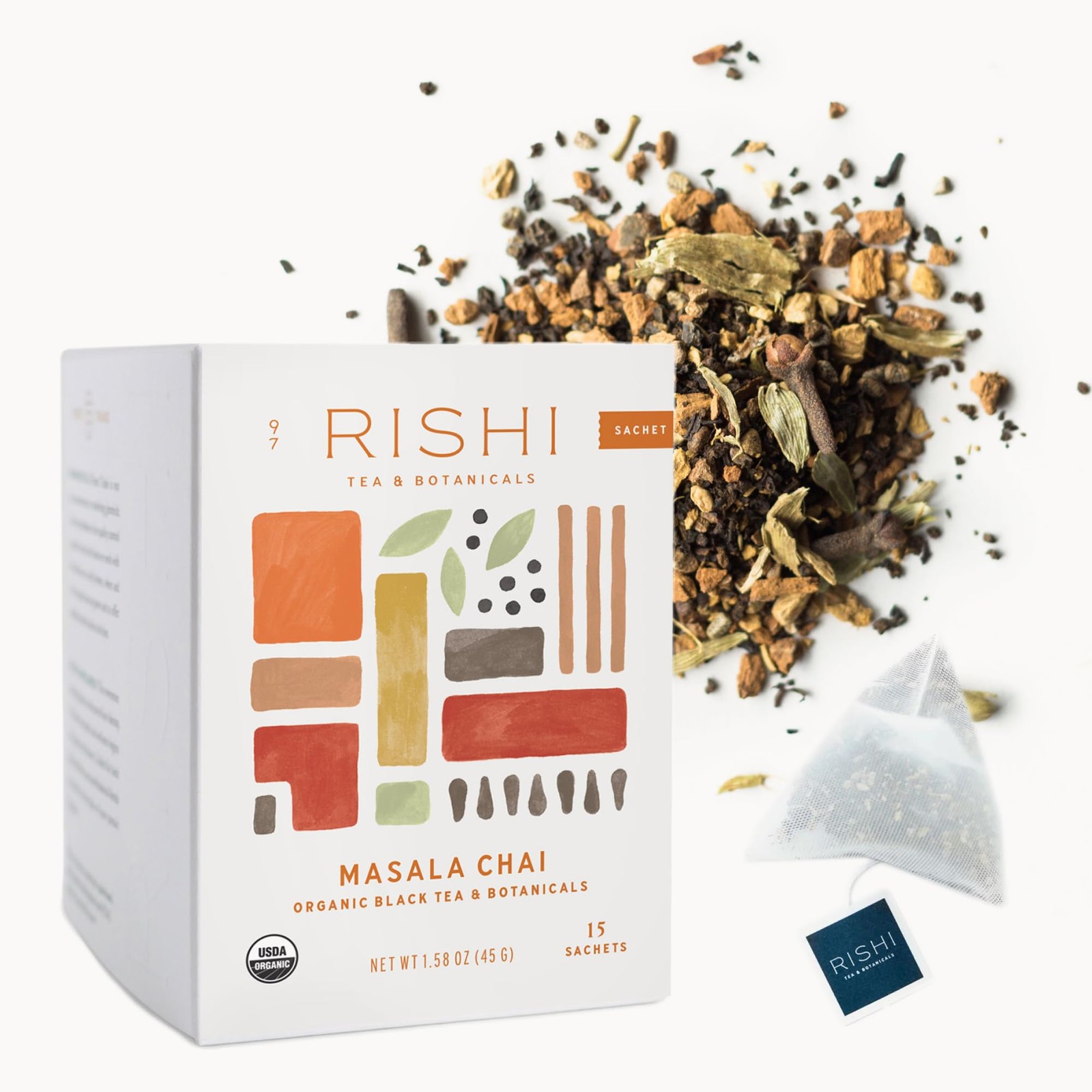Masala Chai Black Sachet Tea Bag Blend – Organic, Assam with Whole Spices, En…