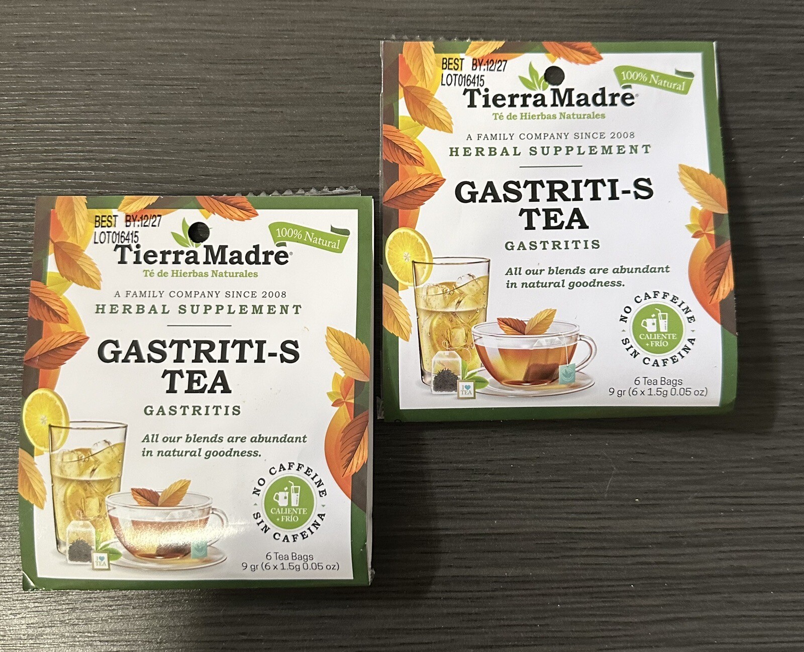 Tierra Madre, mezcla de té de hierbas naturales/Te Gastriti-S/2 pack 10 Tea Bag