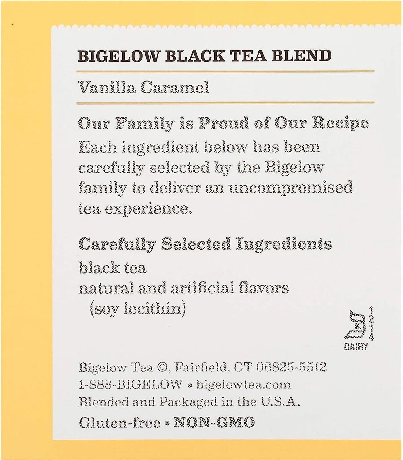 Bigelow Vanilla Caramel Black Tea – 20 tea bags, BB: 06/27