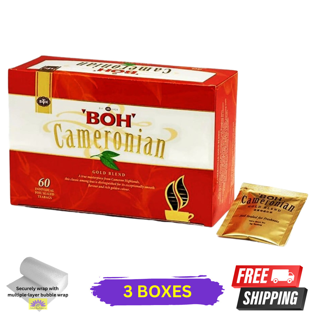 3 X BOH Cameronian Gold Blend Tea – 60 Foil-Sealed Teabags