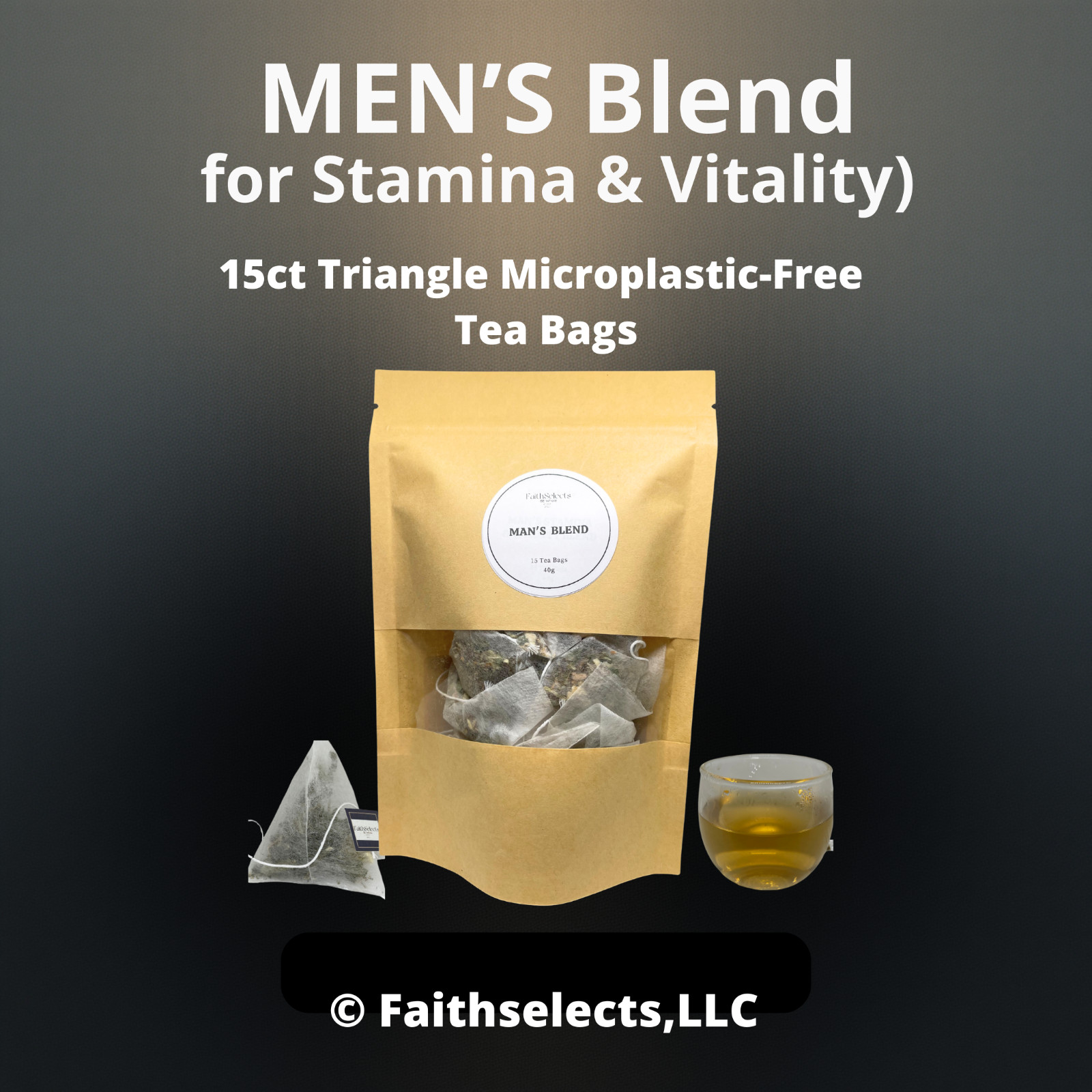 Men’s Blend|Stamina & Vitality Tea 40g-15 tea Bags|Maca,Ginseng, Strong Back