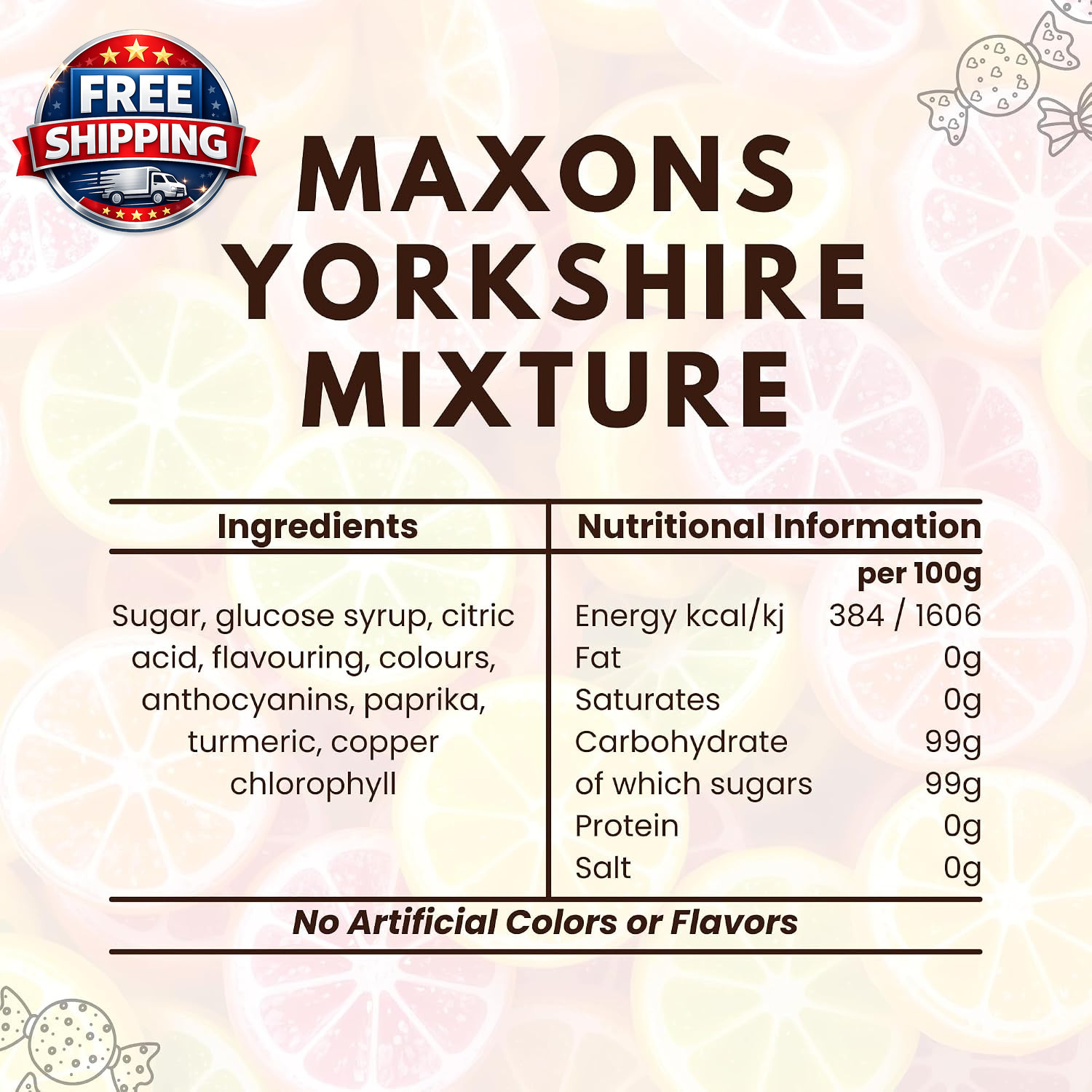 Yorkshire Mixture 250G (8.8 Oz) Bag – Authentic Mixture of Fruit and Mint Flavor