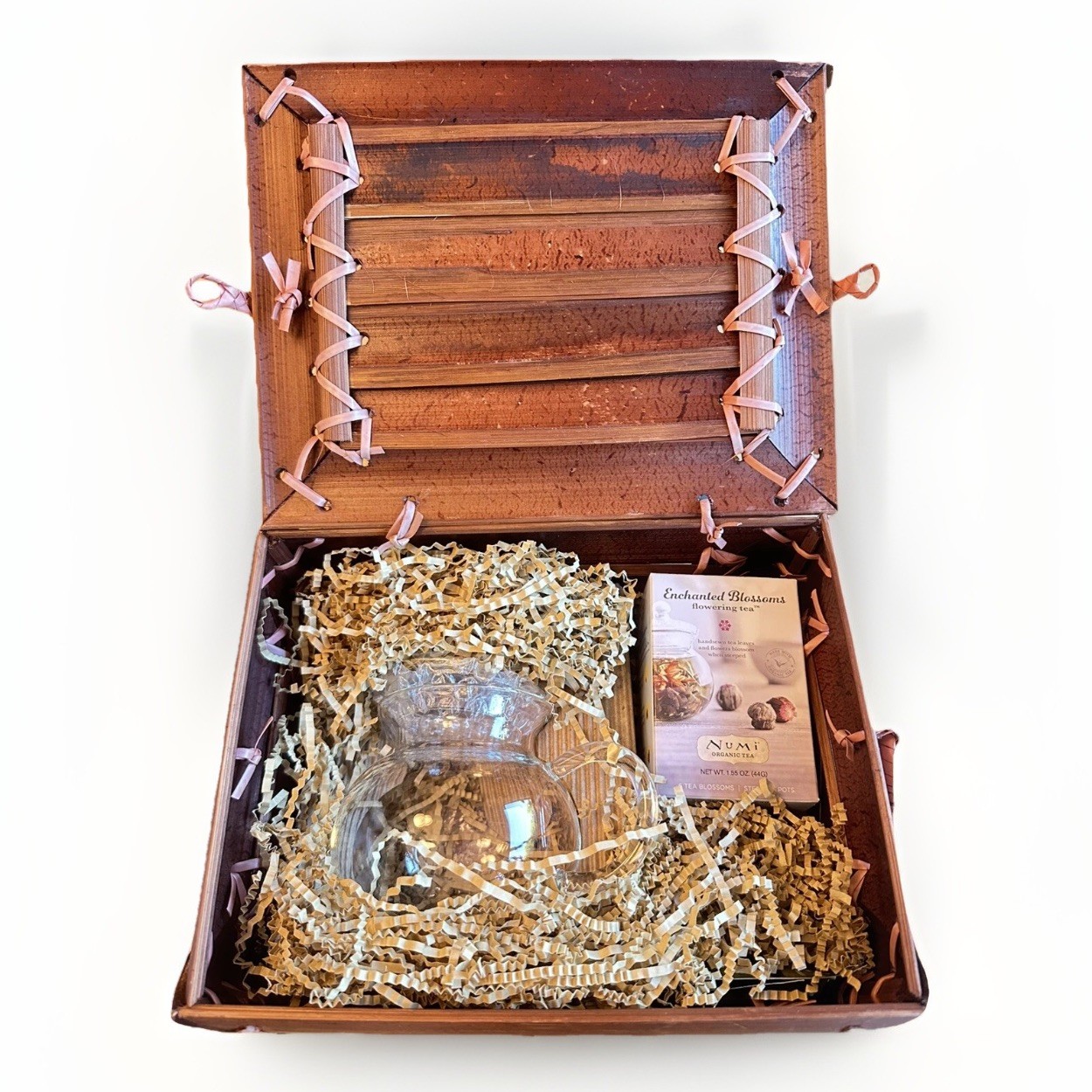 Numi Organic Flowering Tea Gift Set with Glass Teapot – 6 Tea Blossoms