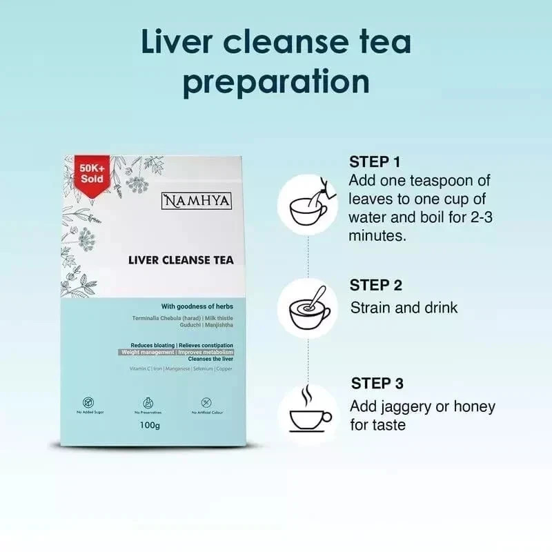Namhya Liver cleanse Tea with Harad Milk Thistle 100G Free Shipping World Wide