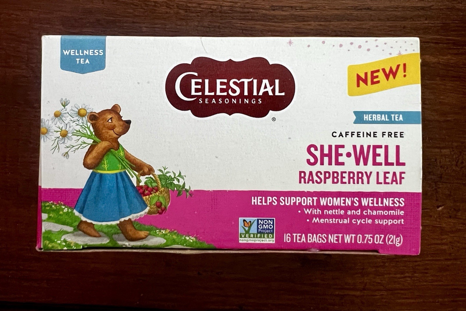 Herbal Tea Celestial Seasonings She-Well Raspberry Leaf 16 Bags Exp 07/2027 NEW