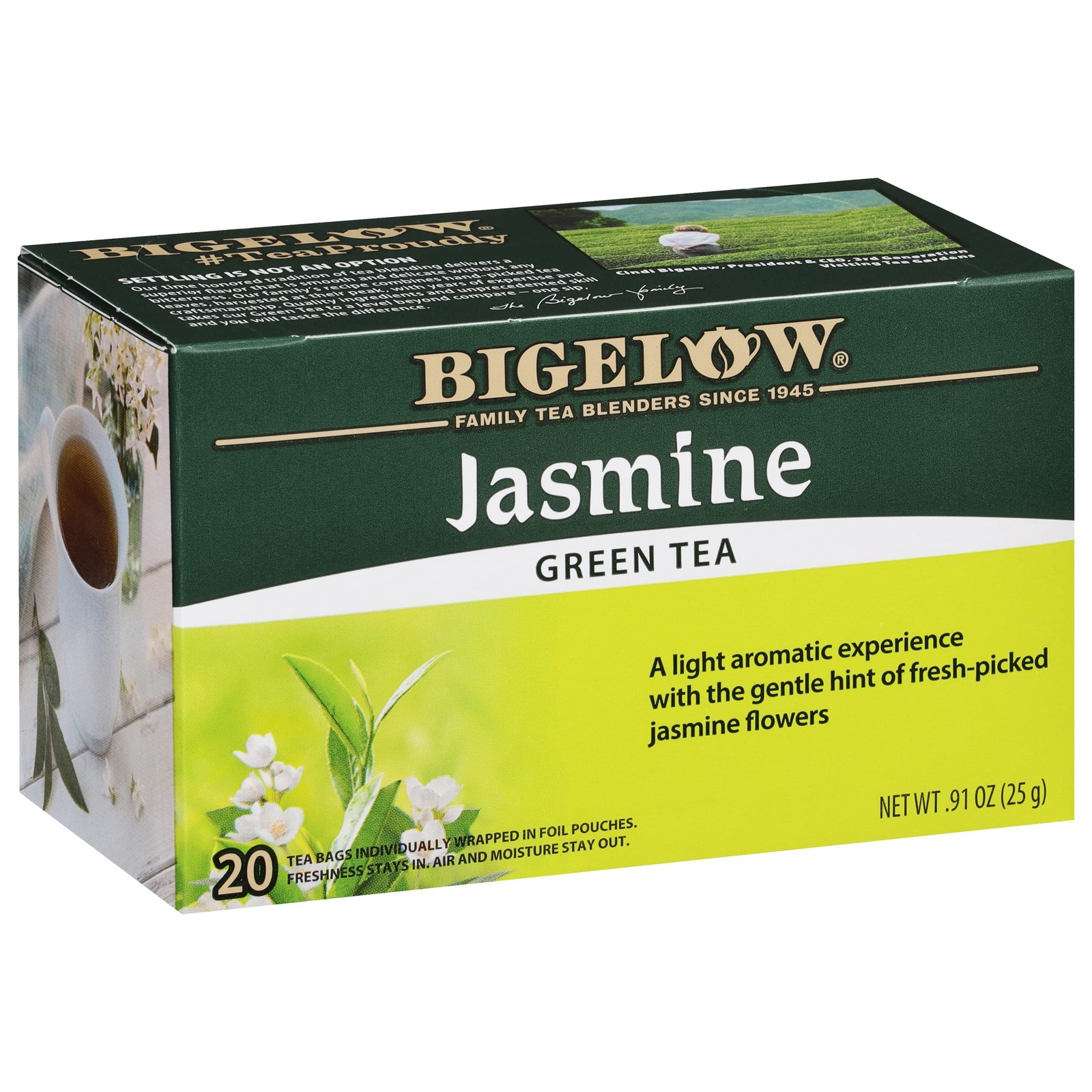 Bigelow Tea Jasmine Green Tea, Caffeinated with 20 Count (Pack of 6)