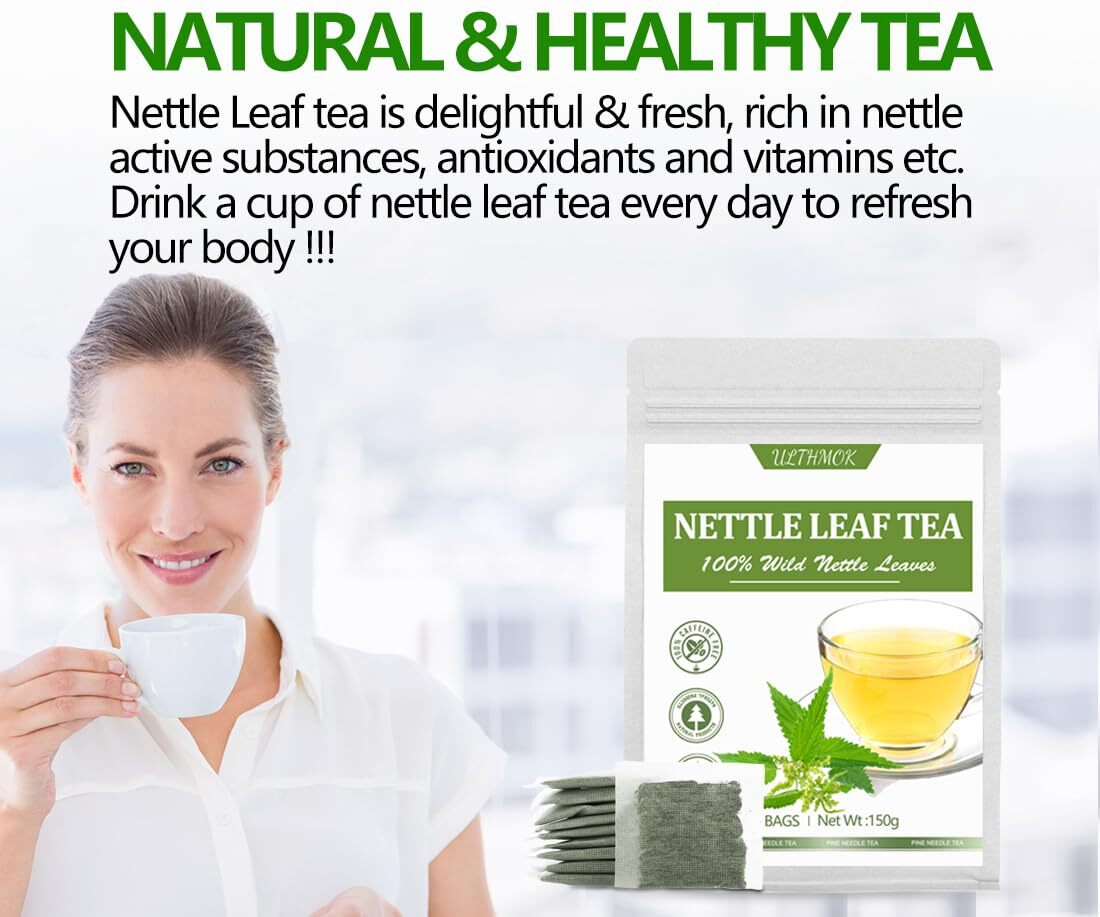 Premium 100 Stinging Nettle Leaf Tea Bags, Made with 100% Wild Nettle Leaves，…