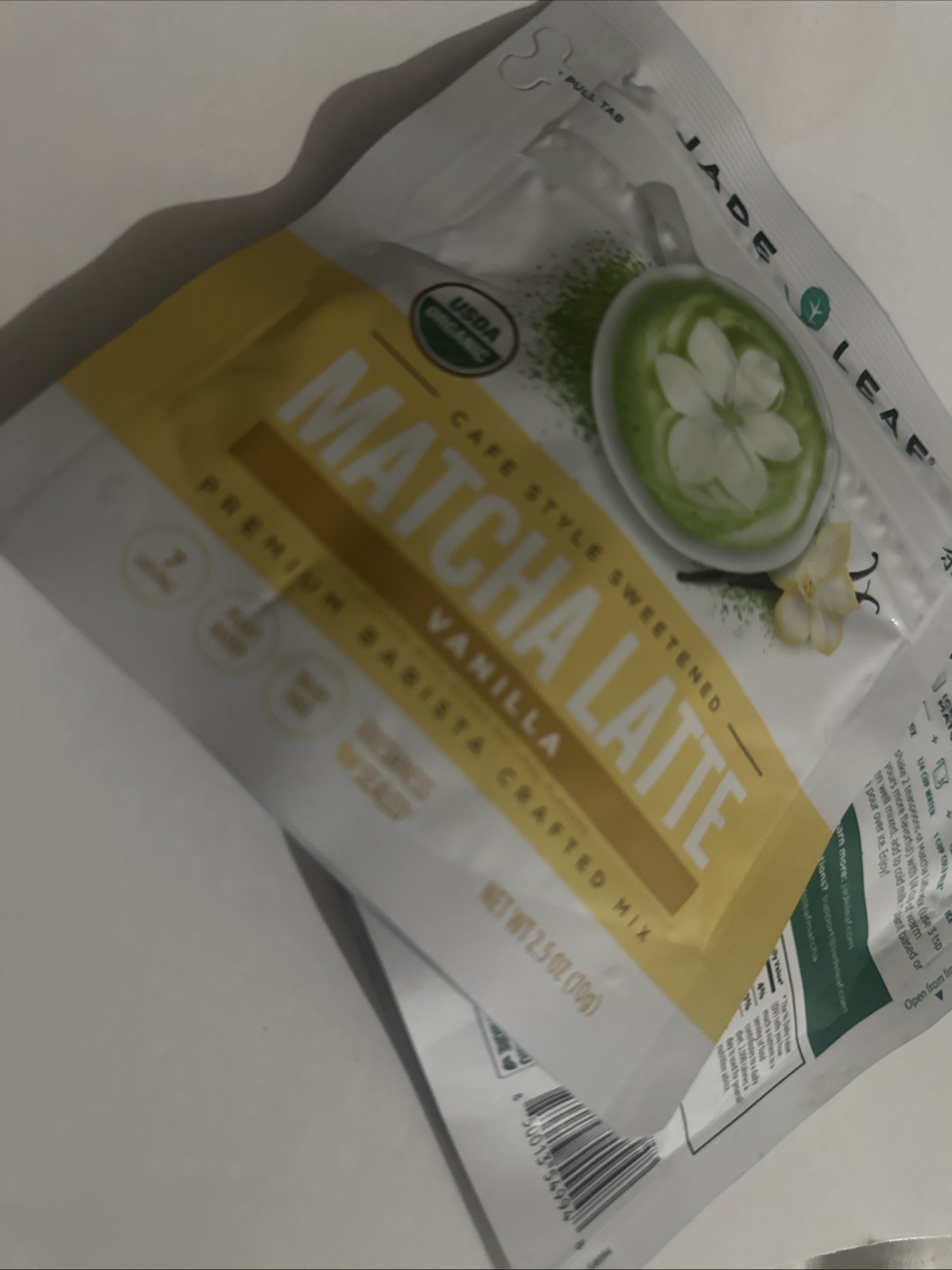 NEW (2) Jade Leaf VANILLA MATCHA LATTE Organic Cafe Mix 2.5 Oz Dairy Free Plant