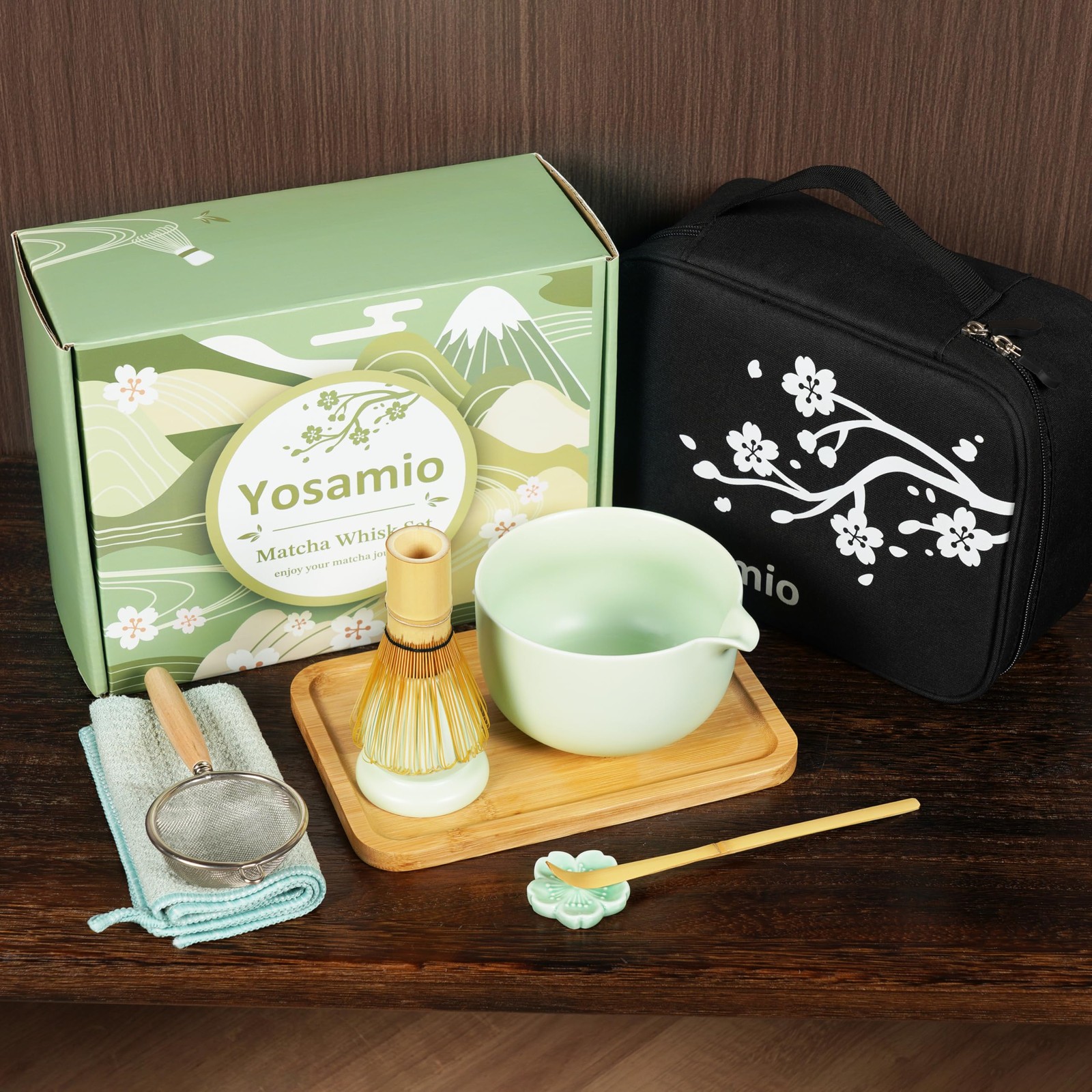 Best Travel Matcha Set with Portable Storage Bag, 9-Piece Japanese Kit includes