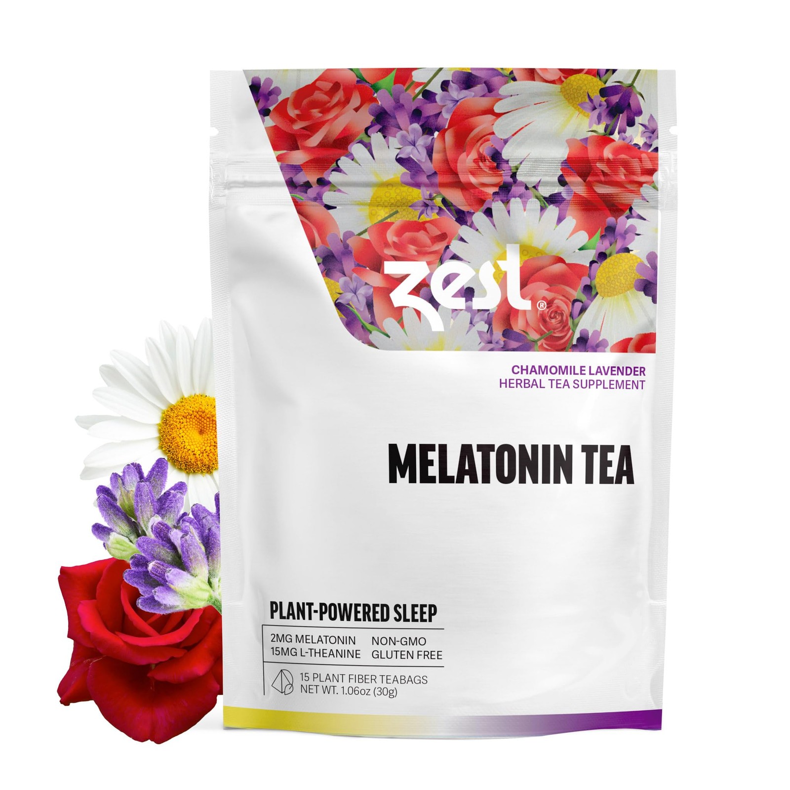 Zest Sleep Tea – 2mg Melatonin Tea for Sleep – Chamomile Lavender Herbal Blen…