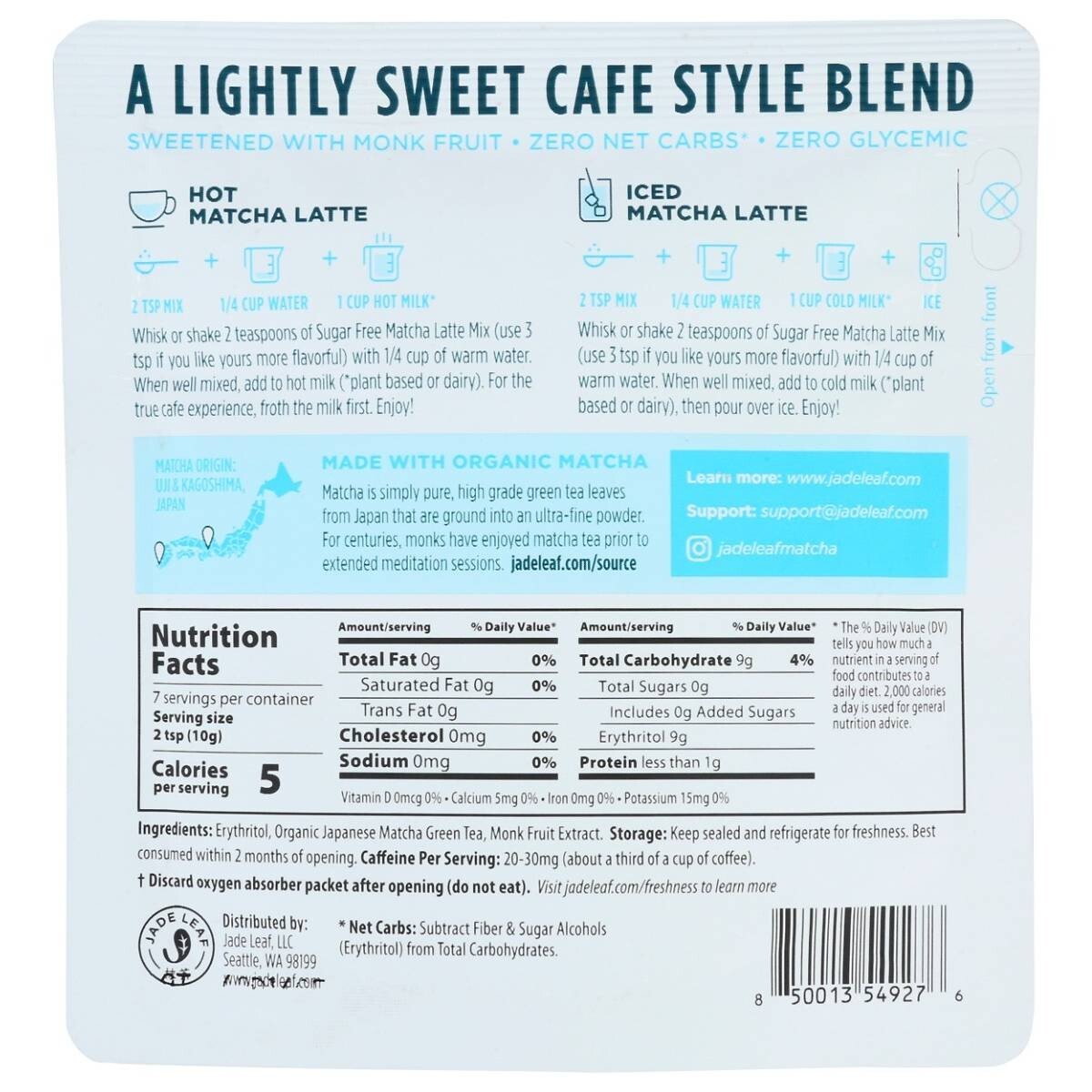 Jade Leaf Organic Japanese Matcha Latte Green Tea Powder Premium Barista Crafted