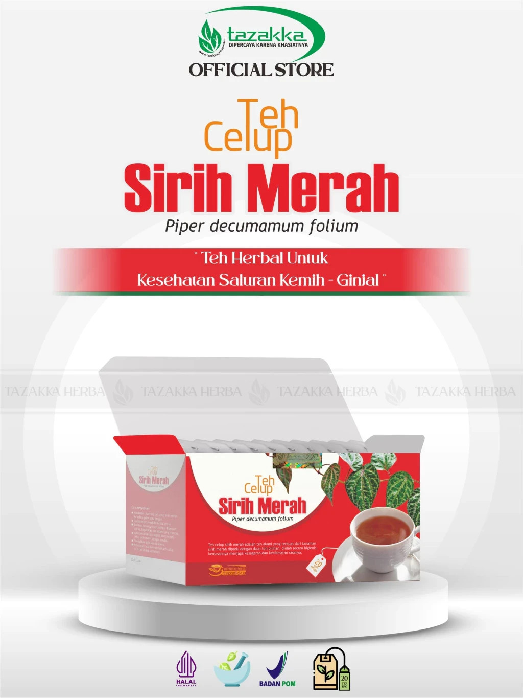 Red Betel Leaf Tea Powder 20 Tea Bags Herbal Brew Piper Crocatum Wellness Drink