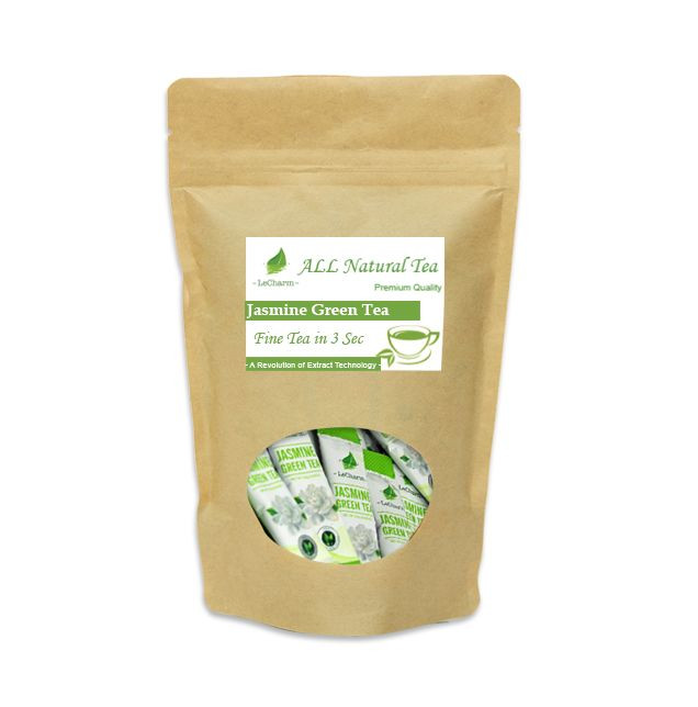 Premium Lecharm Organic Natural Jasmine Green Powder Tea 40 Sachets non-GMO