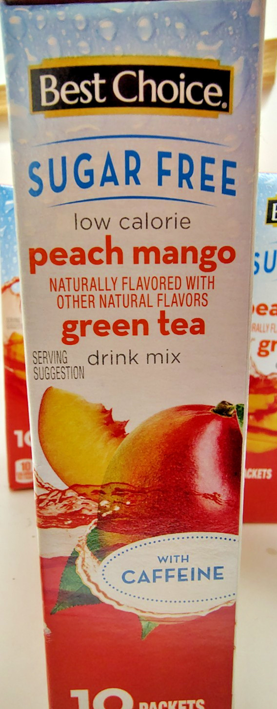 Best Choice Peach Mango Green Tea w/ Caffeine, BB 1226, Open Box / 60 Sticks