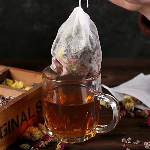 400 Pcs Disposable Tea Filter Bags – Empty Cotton Drawstring Seal for Loose Leaf