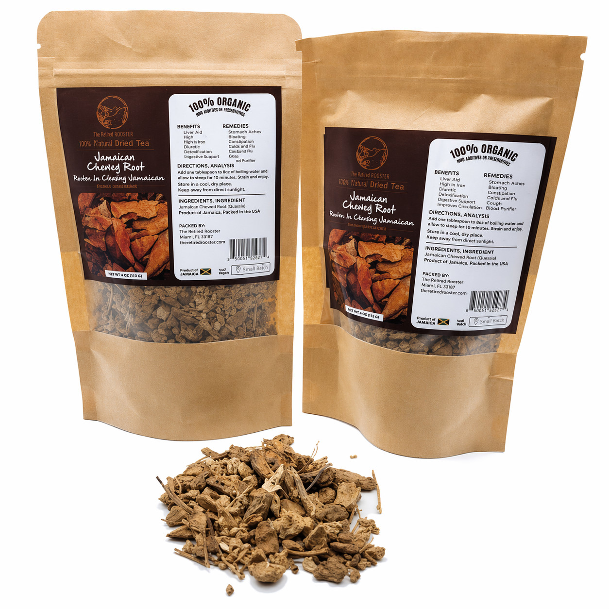 Jamaican Chaney Root Tea 2 Pack Dried Strong Back Roots Herbal Tea