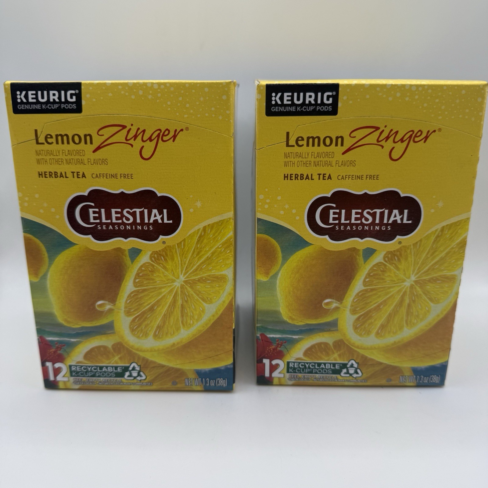 Celestial Seasonings Lemon Zinger Tea K-Cups 24 Count 2 Boxes Exp 12/2026
