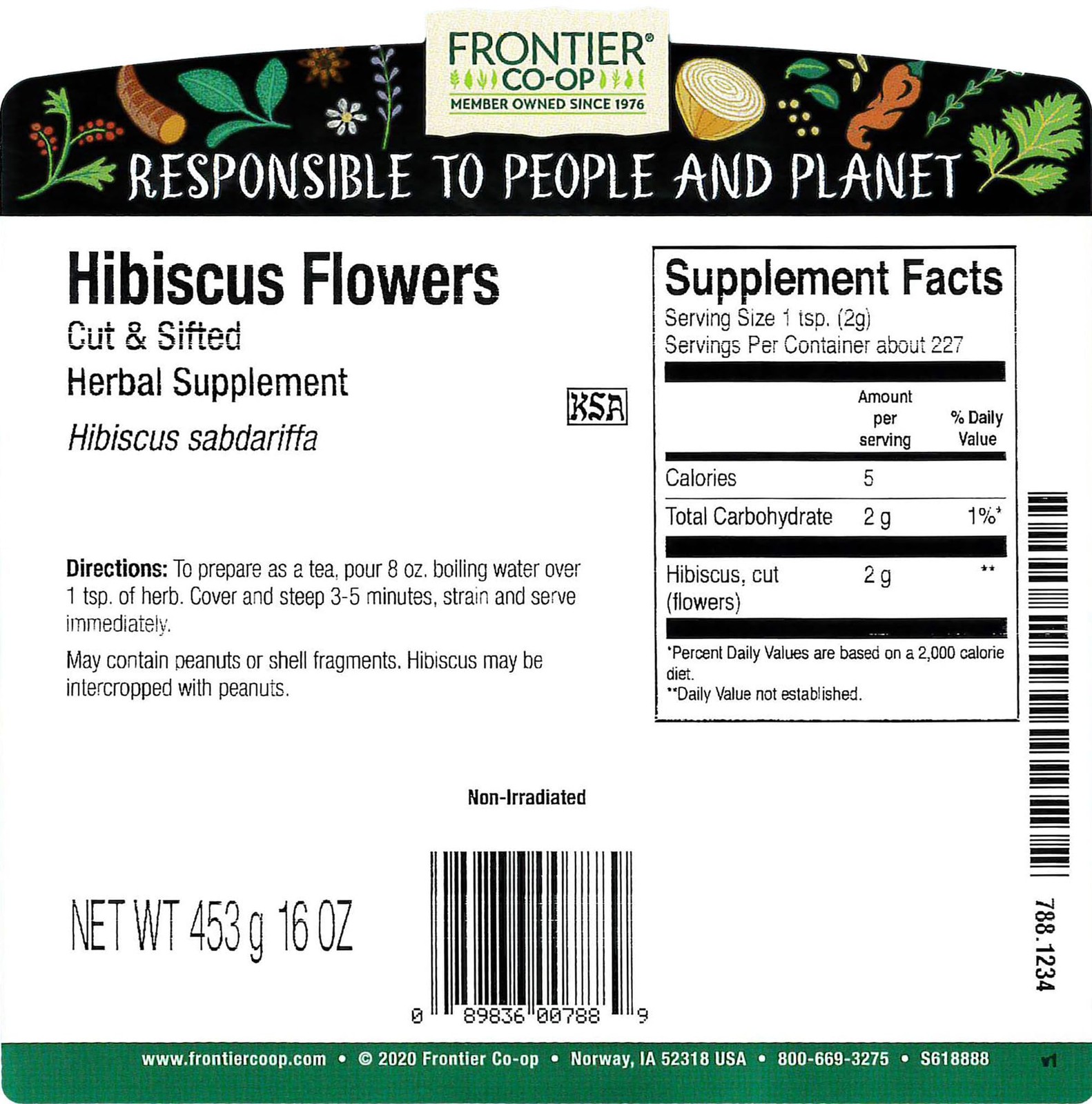 Hibiscus Flowers, Cut & Sifted, Kosher | 1 lb. Bulk No Color
