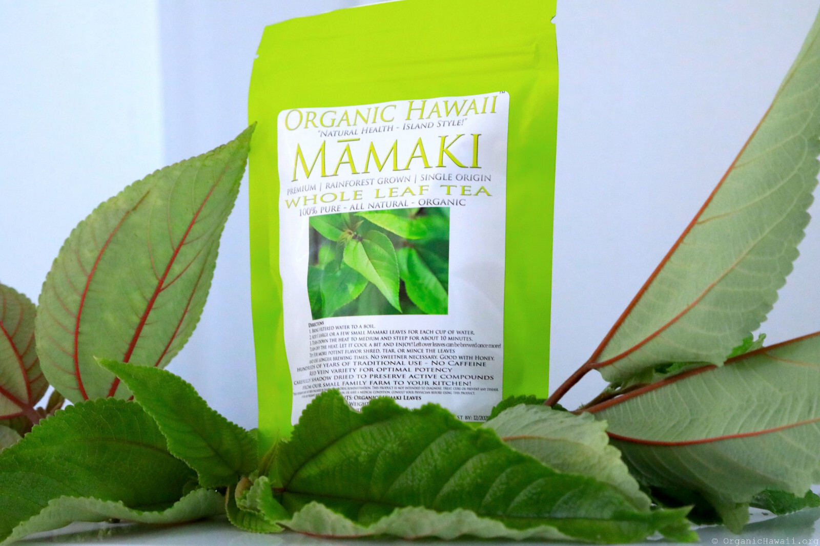 Organic Hawaii MAMAKI Whole Leaves for Tea FRESHLY DRIED Resealable Bag 9g /.3oz