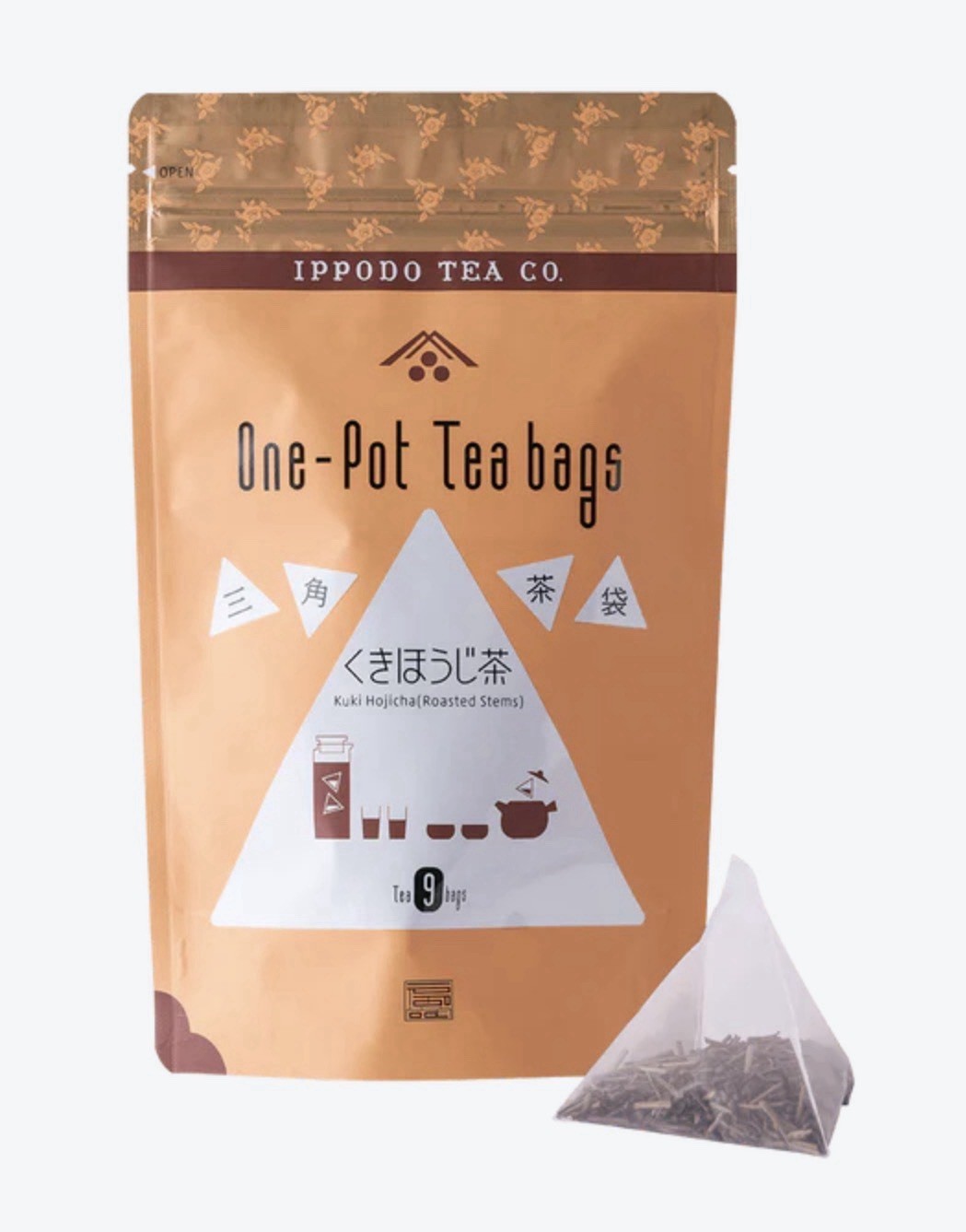 Ippodo Tea Kuki Hojicha Teabags 9 Bags Teapot Size New Crop 8/2026 Expiration