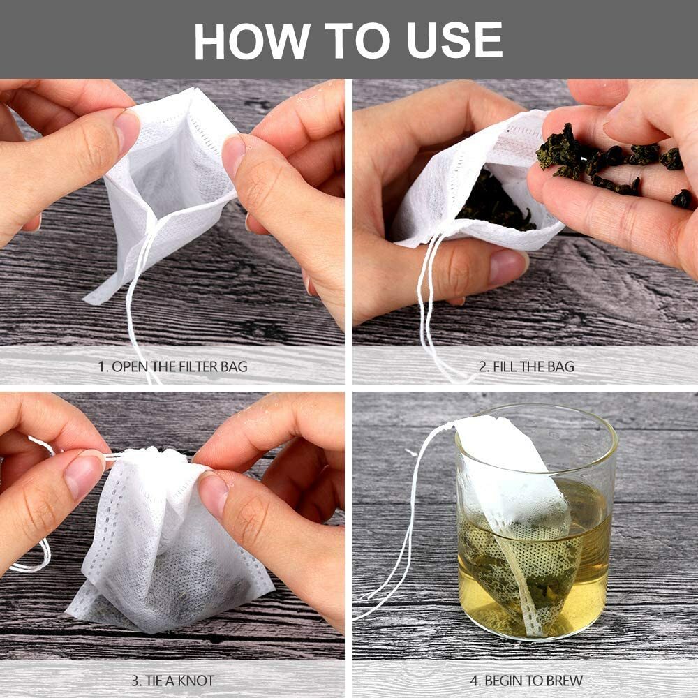 USA Empty Teabags String Heat Seal Filter Loose Spice Herb Powder Bags Wholesale