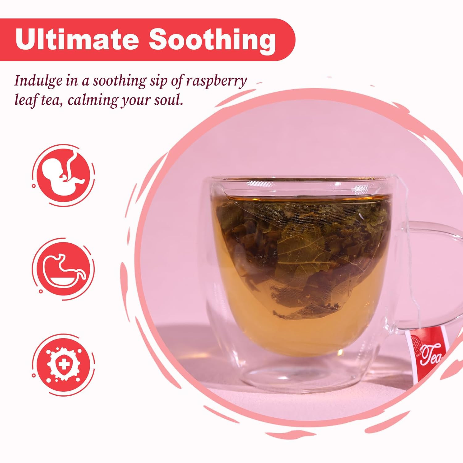 – Raspberry Leaf Tea Bag, 40 Teabags – Natural Pregnancy Tea – Pure Red Raspberr