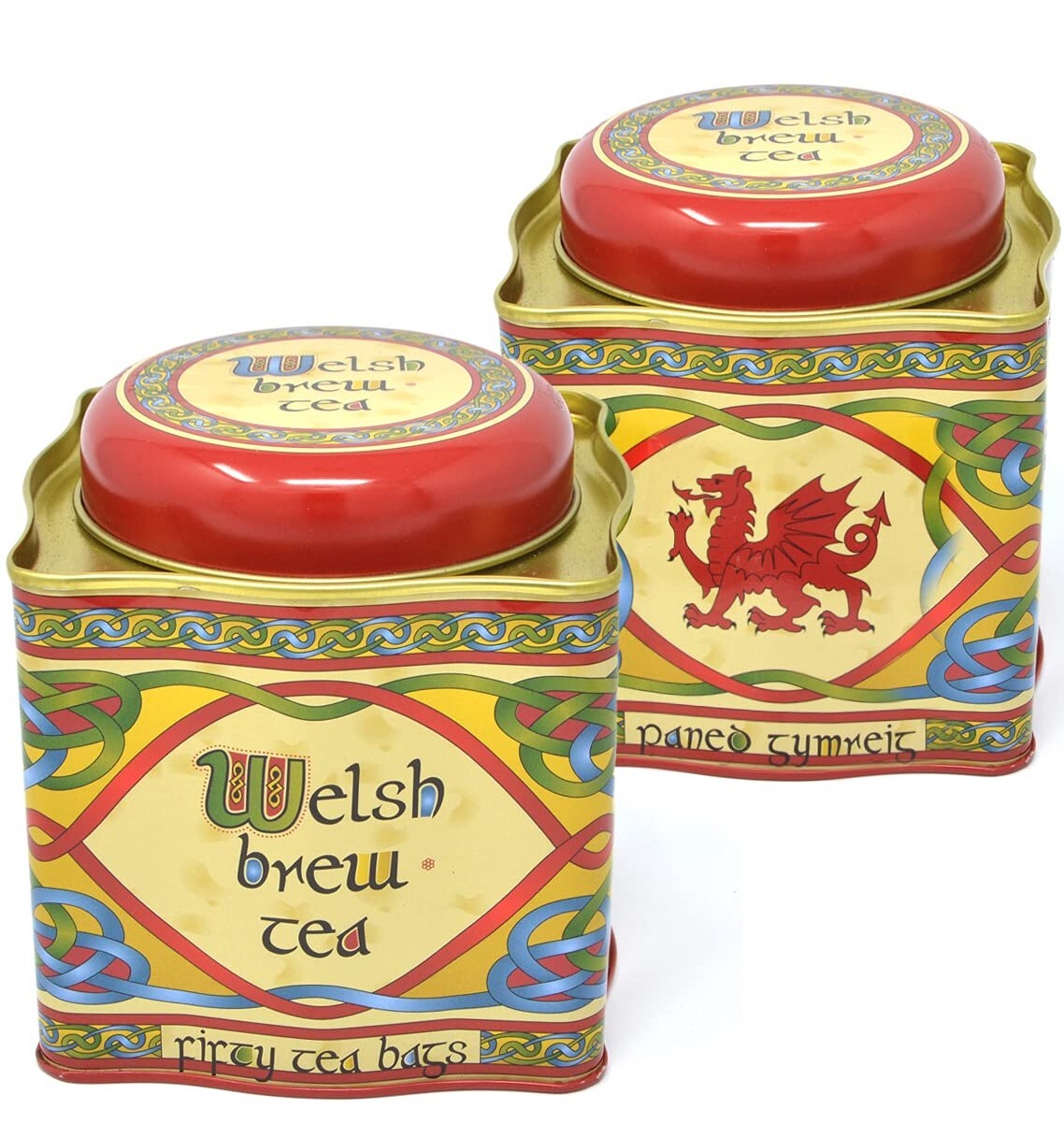 Royal Tara Set of 2 Welsh Brew Tea 50 Teabags Reusable Tin