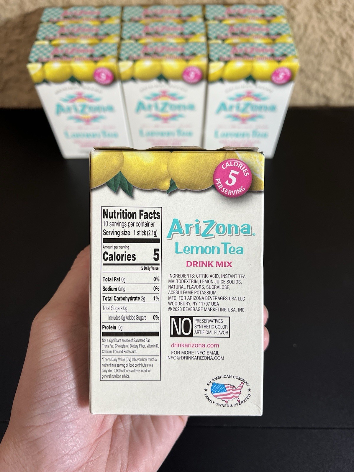 Arizona Lemon Tea Drink Mix Sticks Lot Natural Flavor On The Go Packet