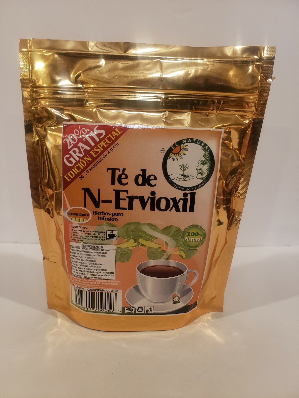 NERVIOXIL TEA/TÉ Damiana de California, Pasiflora, Toronjil, Azahar,Tila 30 bags