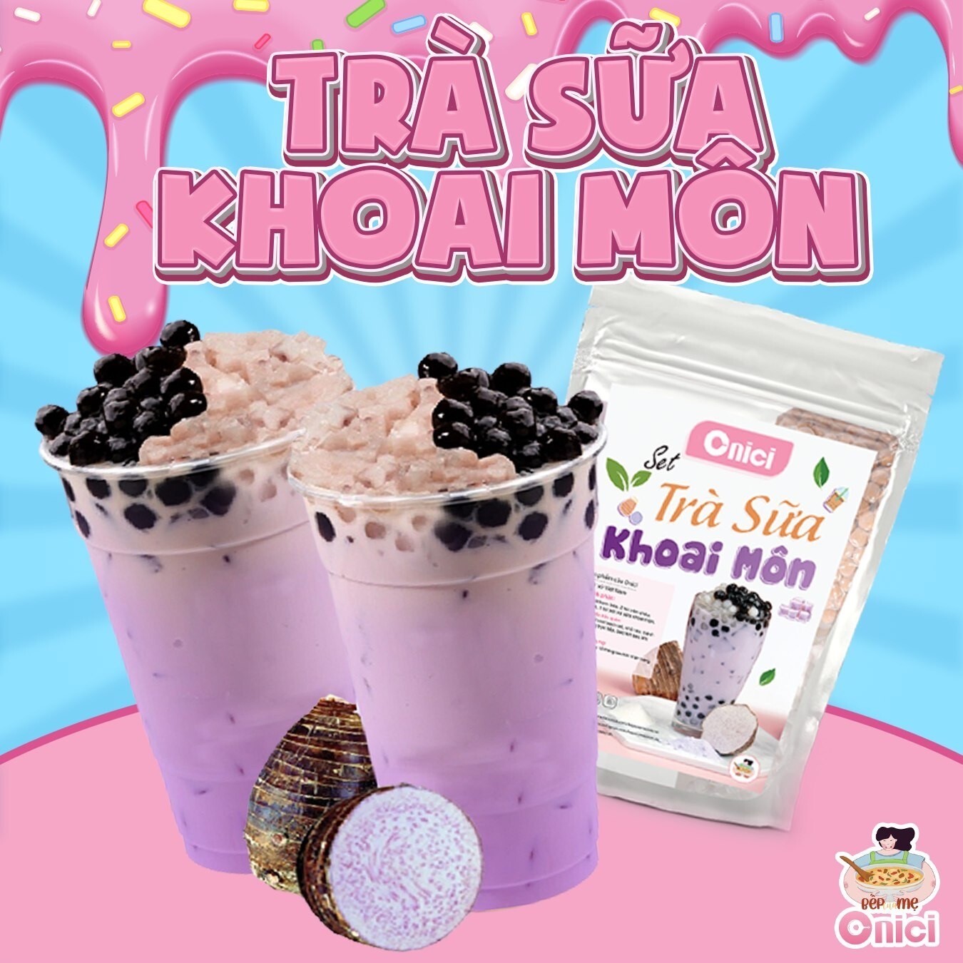 Taro Milk Tea DIY Kit – Make 20 Cups | Boba Tea Set w/ Pearls & Creamer
