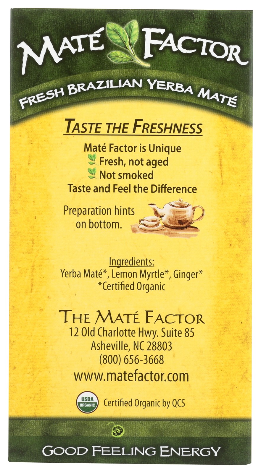 Organic Yerba Mate Tea Bags Lemon Ginger By Factor 20 3 Pack