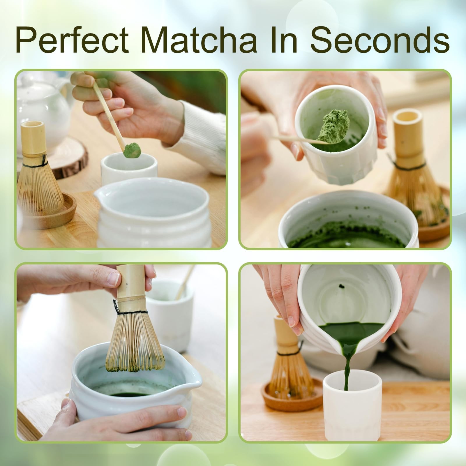 Matcha Whisk Set,Matcha Whisk,Matcha Set,Whisk,Matcha Kit,Chasen Matcha Stirr…