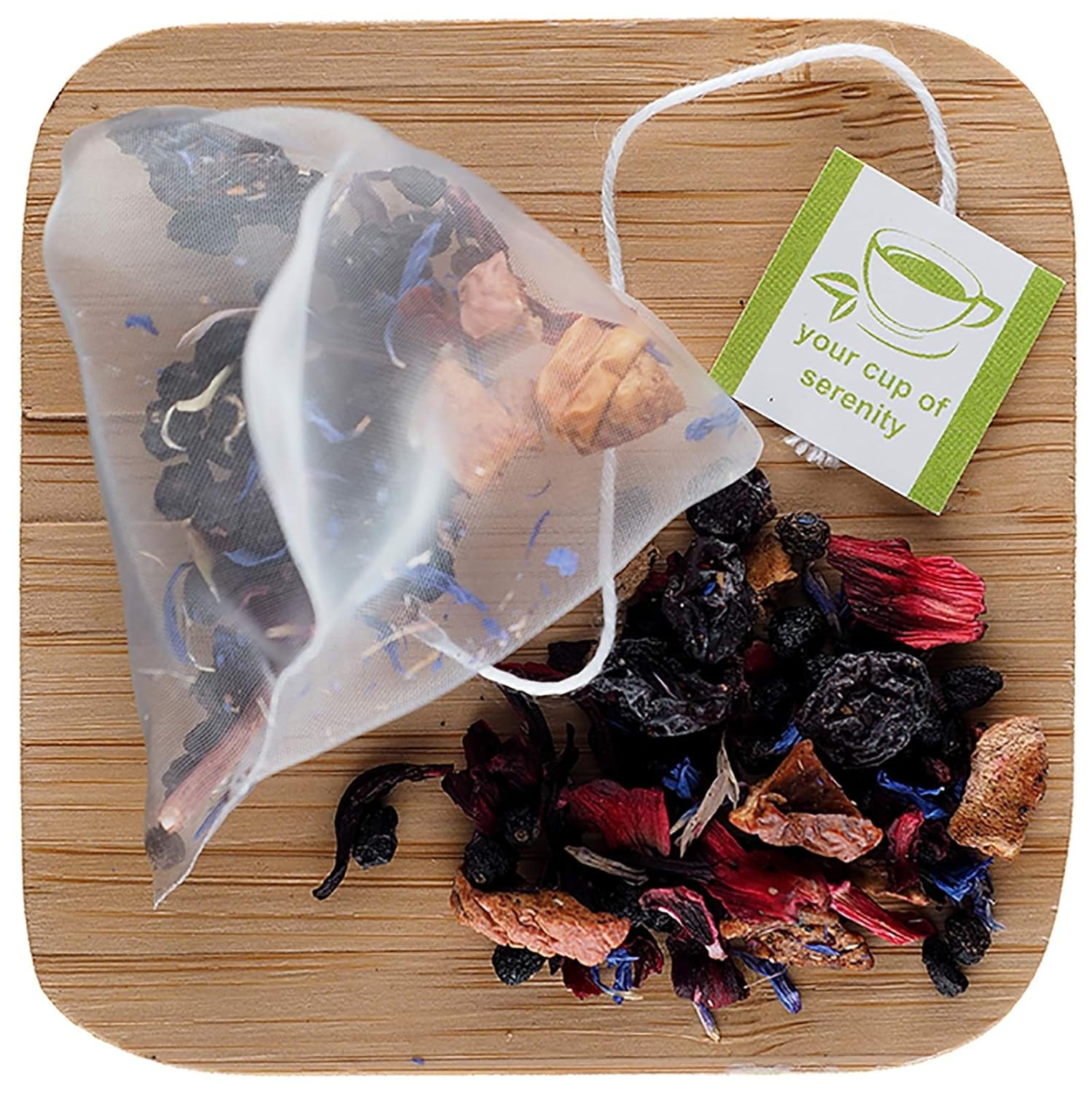 Elmwood Inn Fine Teas, Blueberry Caffeine-Free Fruit Infusion, 15 Pyramid Sachet