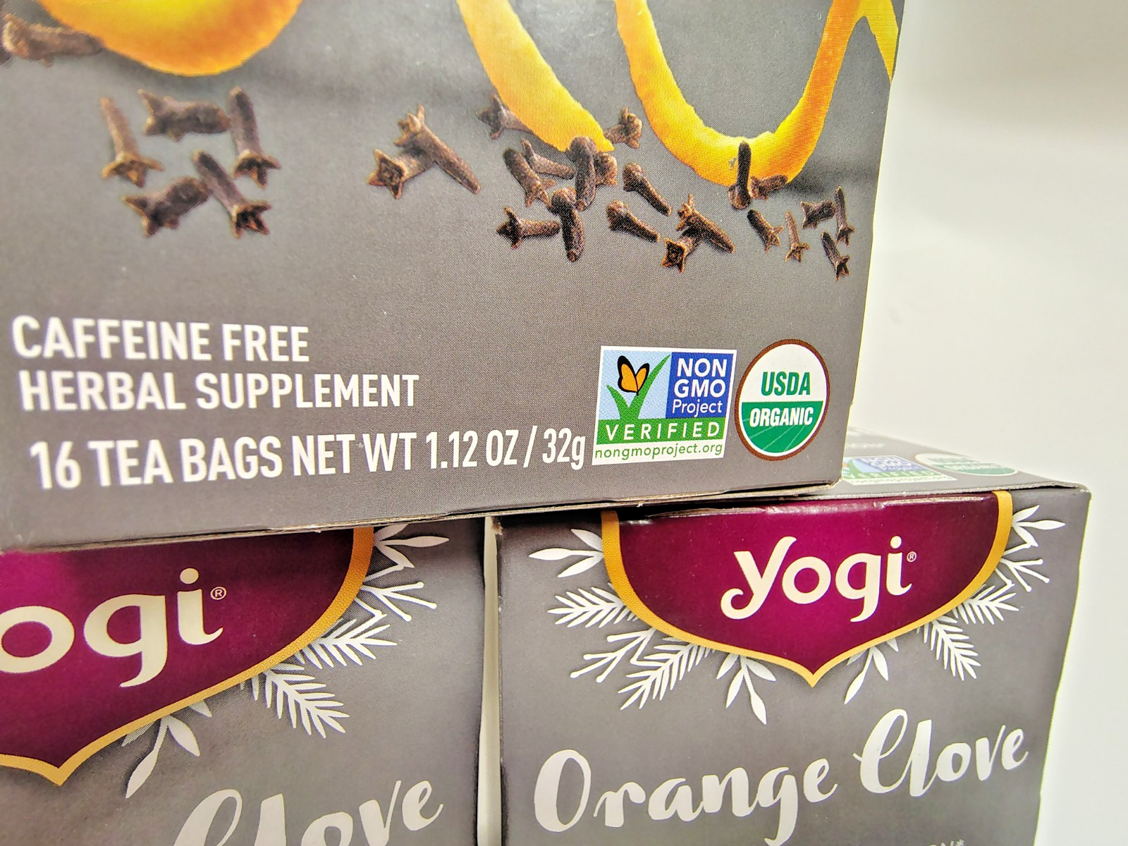 YOGI Orange Clove Tea, Caffeine Free, Organic/Vegan, BB 5/27, Lot of 3