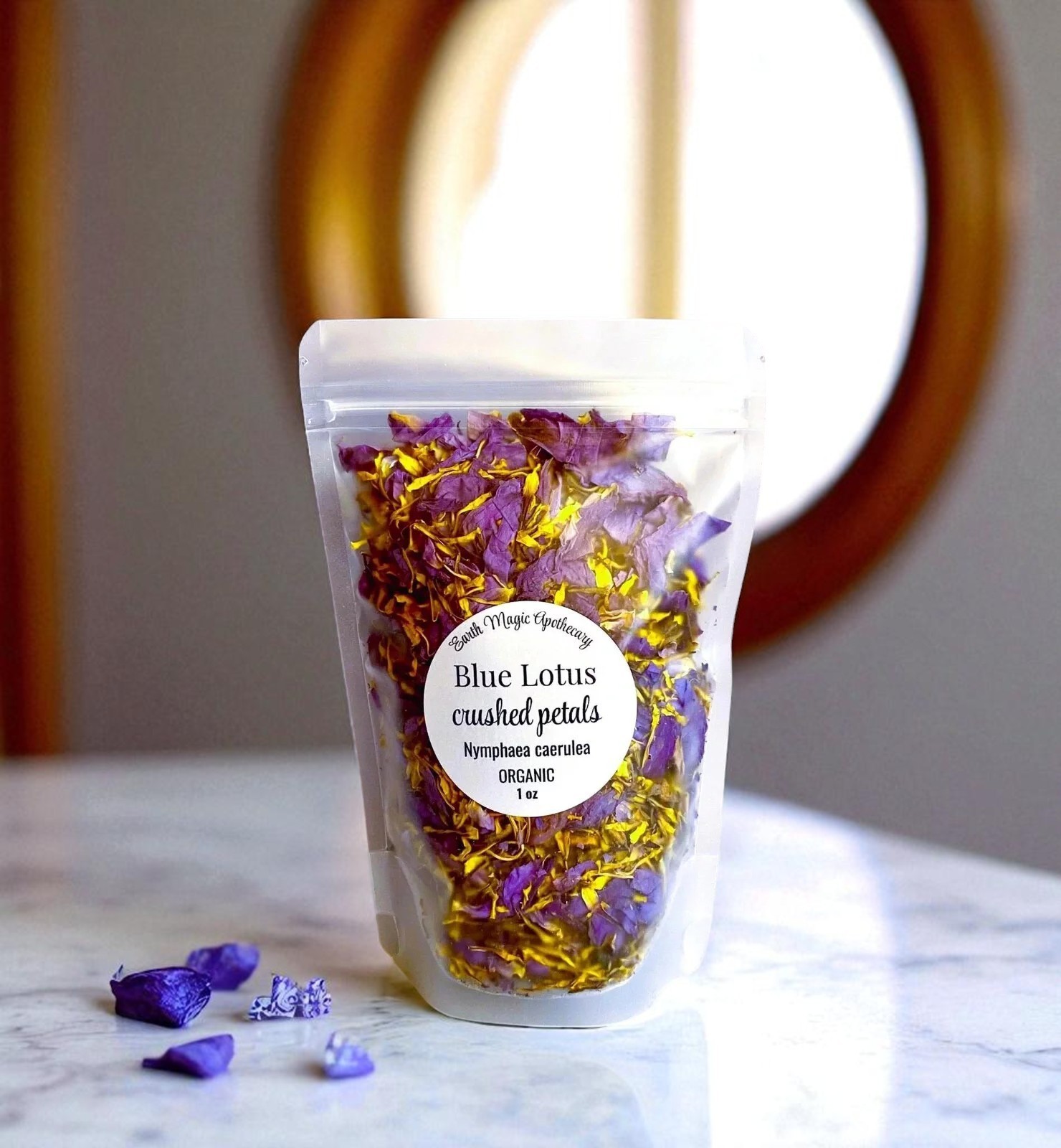 Organic Blue Lotus Tea Nymphaea Caerulea Crushed Petals, 1/4oz, 1/2oz, 1oz, 2oz