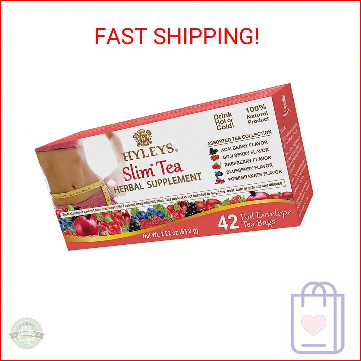 Hyleys Slim Tea 42 Ct Assorted – Weight Loss Herbal Supplement Cleanse and Detox