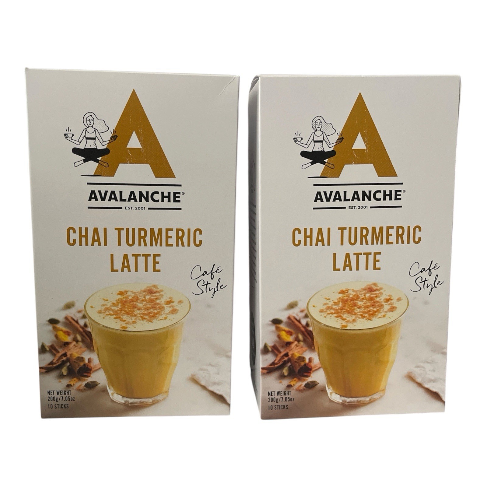 Avalanche Chai Turmeric Latte Duo – Café Style Drink Mix 2 Pack