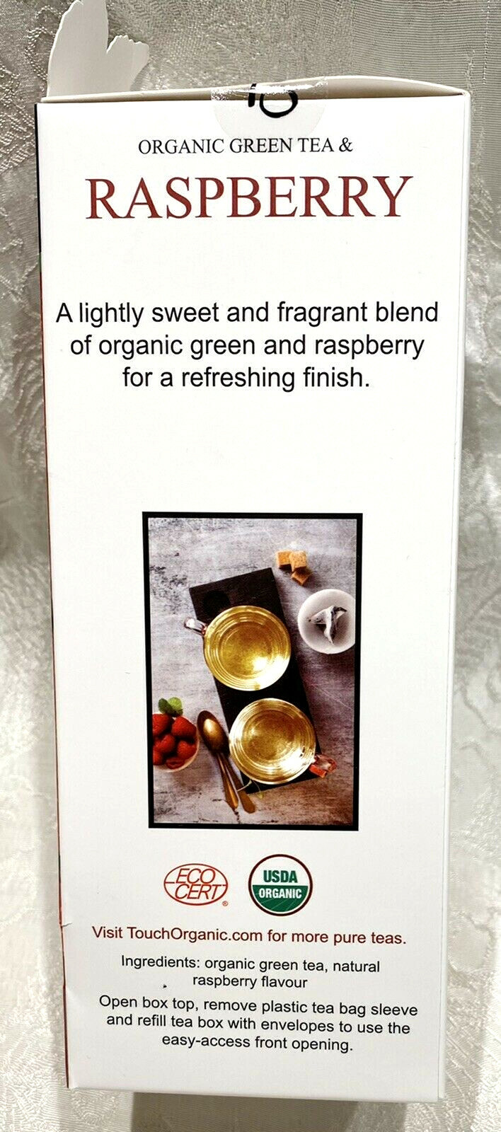 Touch Organic RASPBERRY GREEN Tea Bags, 40 Bags, 2.5 oz