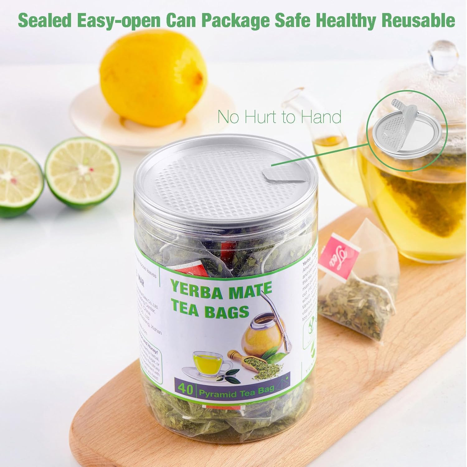 40 Yerba Mate Tea Bag, 3G/Bag, Unsmoked Yerba Mate Loose Leaf Tea Packets, Unswe