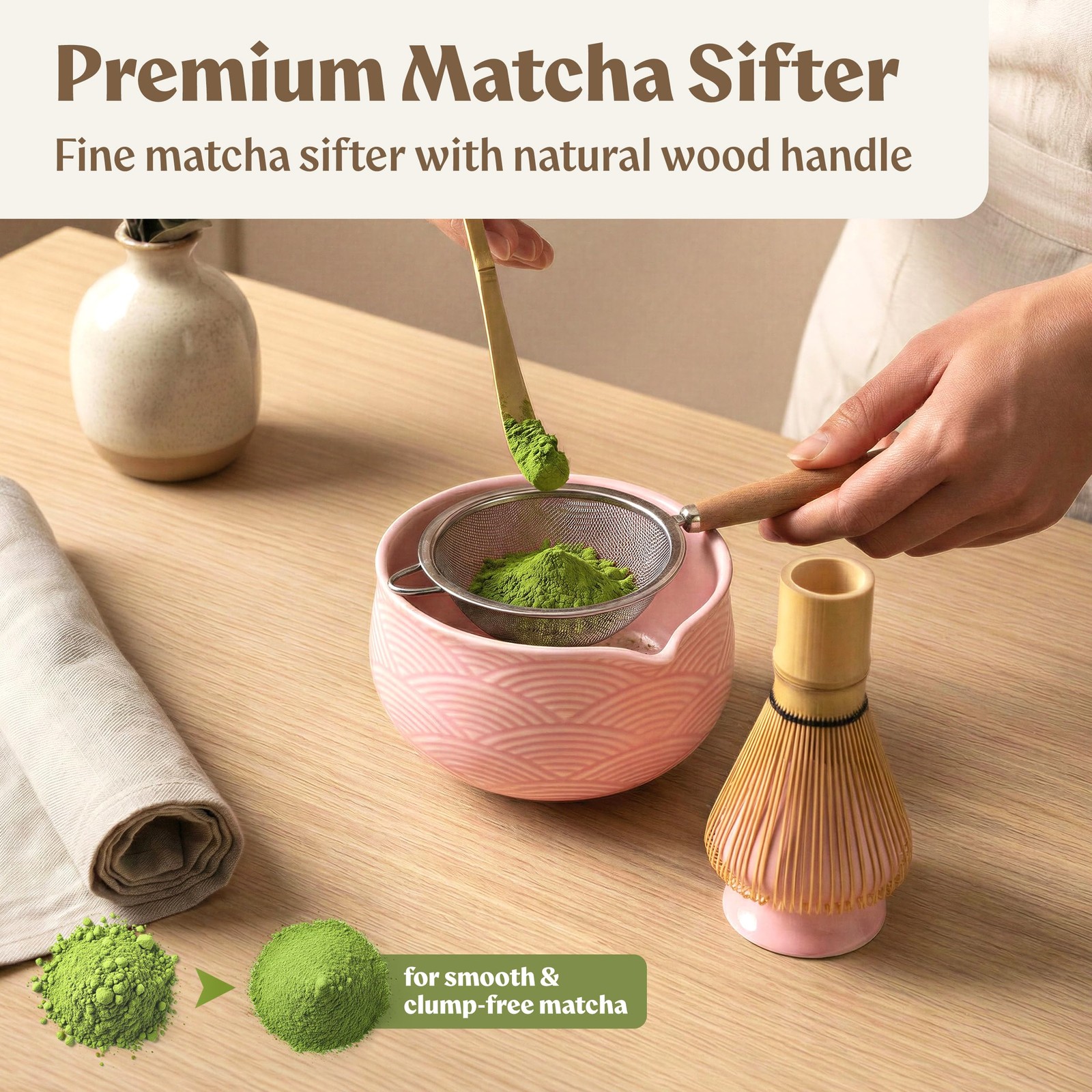 Matcha Kit Whisk Set (7 Pcs) – Complete Matcha Set, Matcha Bowl with Spout, W…