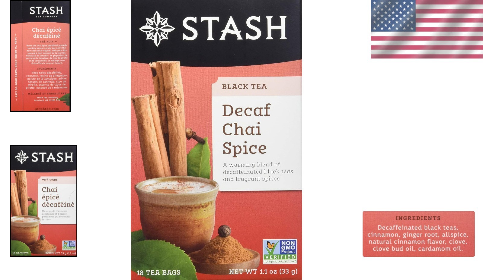 Decaf Chai Spice Tea – 18 Count Boxes (Pack of 6) – Warm, Caffeine-Free Bliss