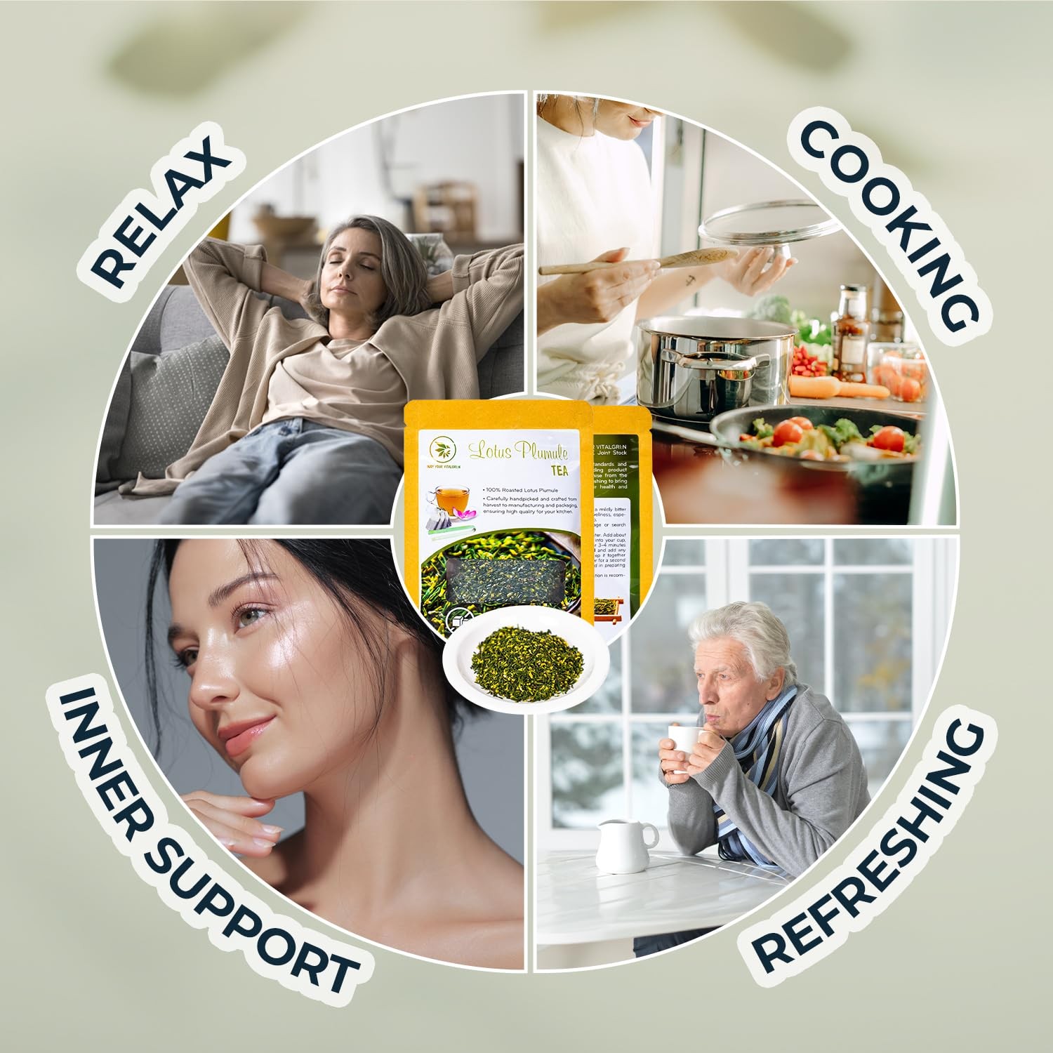 Dried Lotus Plumule, 2.82 Oz, Re-steep Herbal Tea, Refreshing & Oz