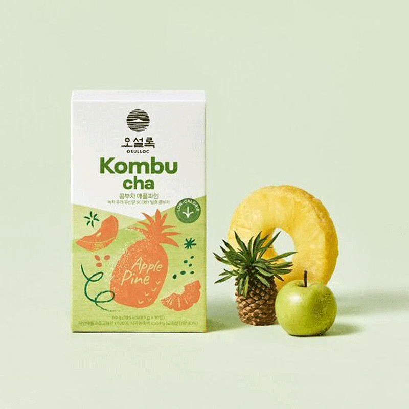 OSULLOC Kombucha – Apple Pine 10 Sticks – Korean Sparkling Tea Drink | Low Cal